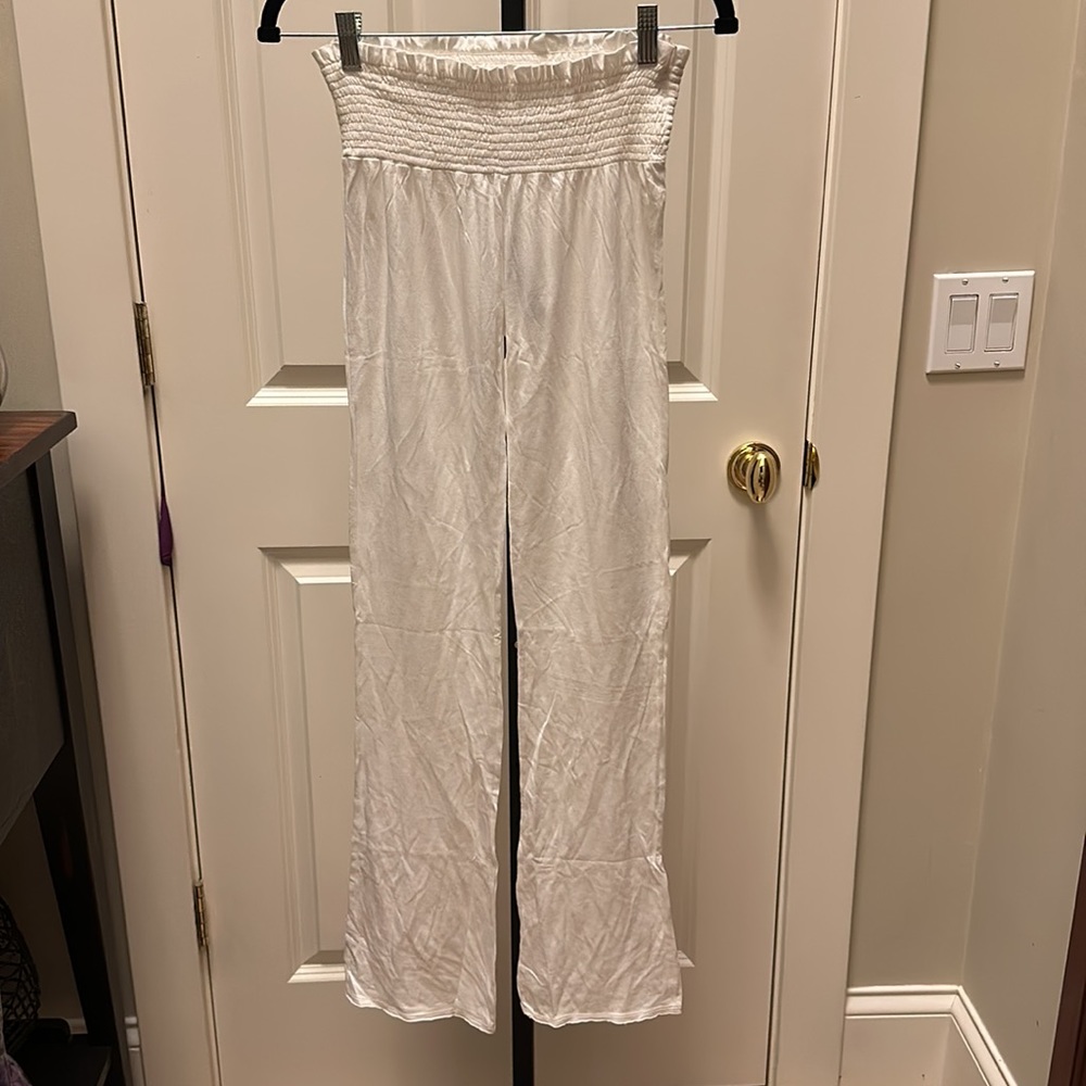 LAmade Bobi Smocked Waist Wide Leg Pant in White - Picture 6 of 16